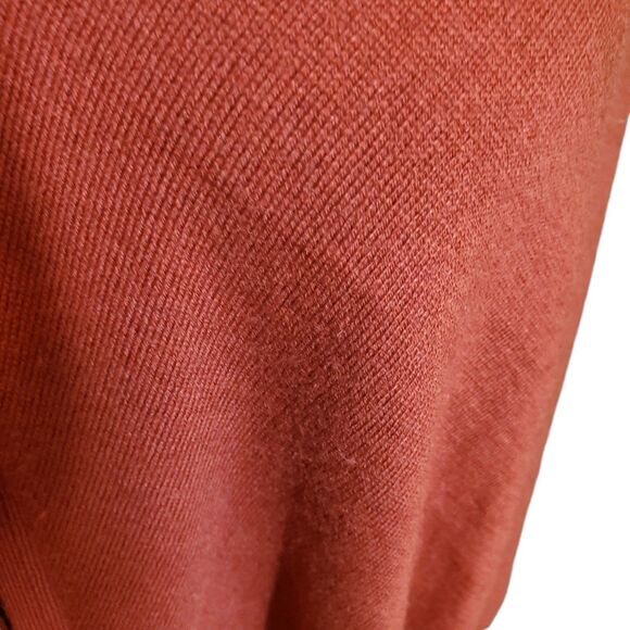 Kerisma Poncho Wool Blend Sweater Reversible Cowel V Neck Burgundy One Size - Picture 6 of 8